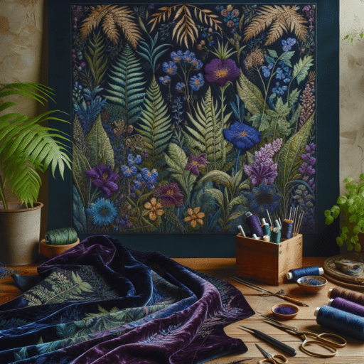 Cómo hacer un tapiz de terciopelo con elementos botánicos.